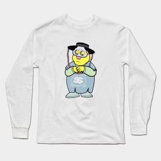 Cute korean traditional styled fat boy cartoon figure illustration Long Sleeve T-Shirt